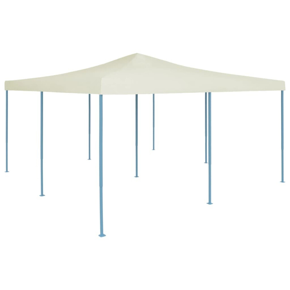 vidaXL Folding Gazebo 5x5m Cream Canopy Shelter Adjustable Outdoor Marquee
