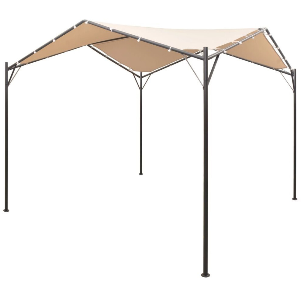 vidaXL Gazebo Pavilion Tent Canopy 4x4m Steel Beige Outdoor Party Marquee