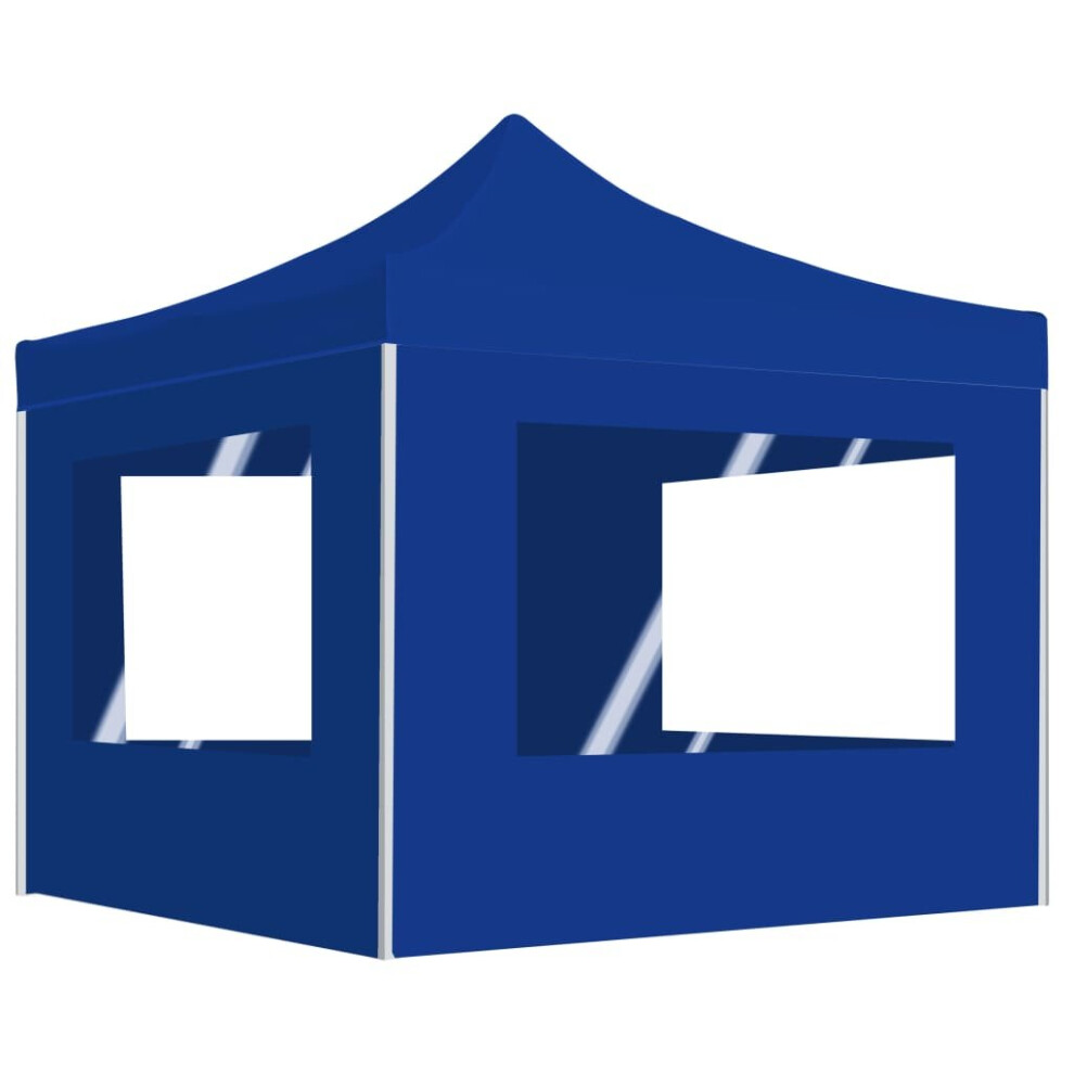 vidaXL Professional Folding Party Tent with Walls Aluminium Blue Marquee