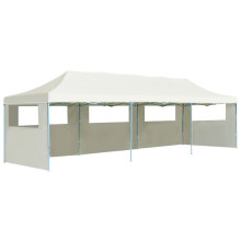 vidaXL Folding Pop-up Party Tent with 5 Sidewalls 3x9m Cream Canopy Gazebo