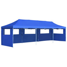 vidaXL Faltzelt Partyzelt Pop-Up mit 5 Seitenwänden 3 x 9 m Blau
