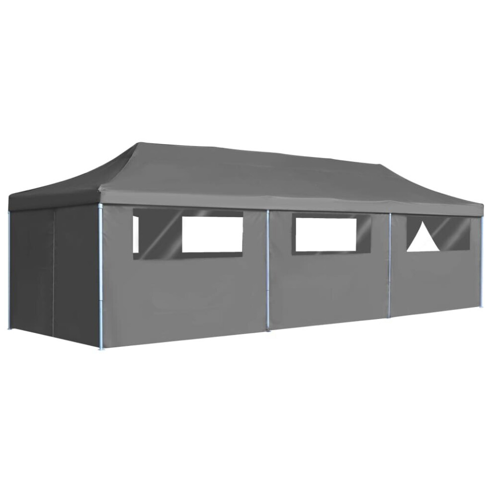 vidaXL Folding Pop-up Party Tent with 8 Sidewalls 3x9m Anthracite Marquee