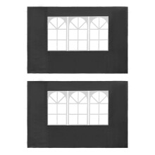 vidaXL 2x Party Tent Sidewall with Window PE Anthracite Marquee Enclosure