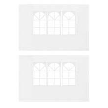 vidaXL 2x Party Tent Sidewall with Window PE White Garden Marquee Enclosure