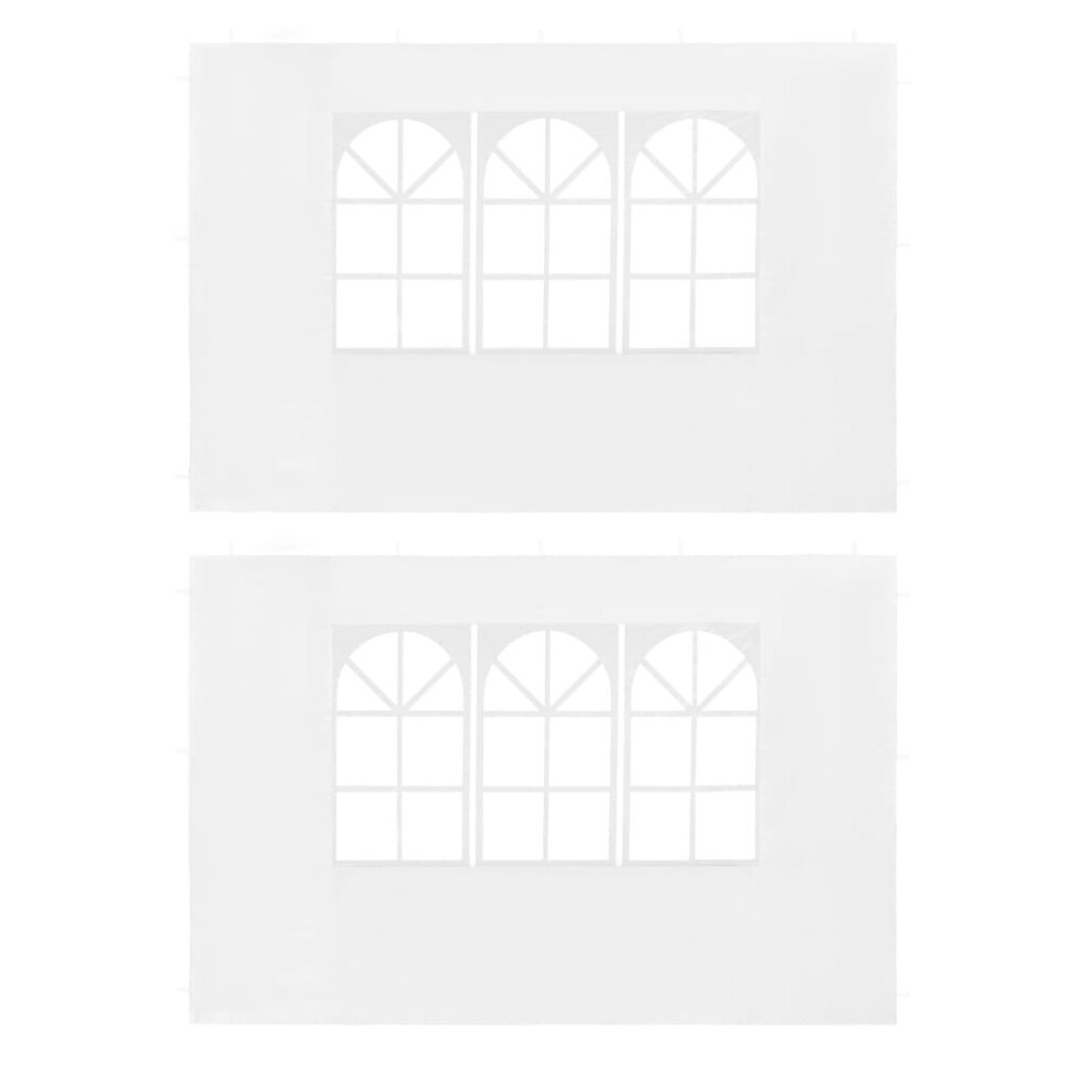 Vidaxl 2X Party Tent Sidewall With Window Pe White Garden Marquee Enclosure