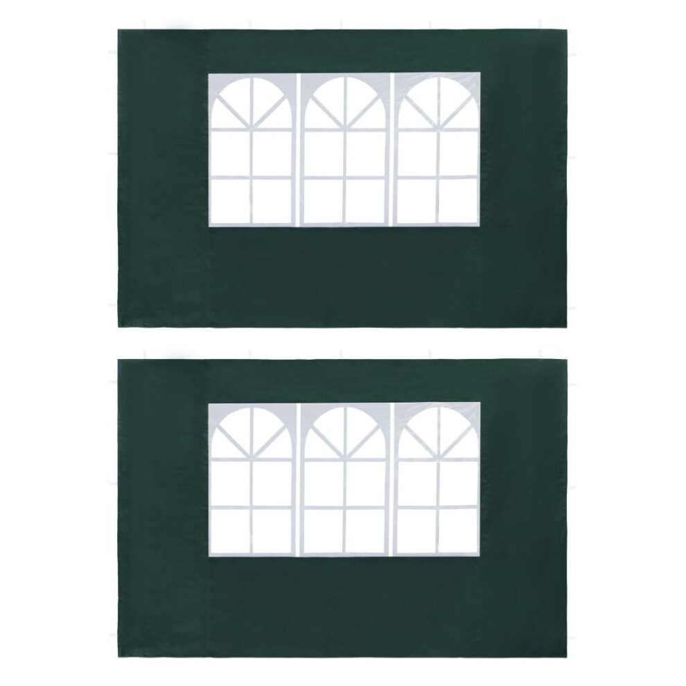 Vidaxl 2X Party Tent Sidewall With Window Pe Green Garden Marquee Enclosure