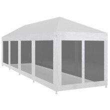 vidaXL Party Tent with 10 Mesh Sidewalls 12x3m Outdoor Garden Gazebo Marquee