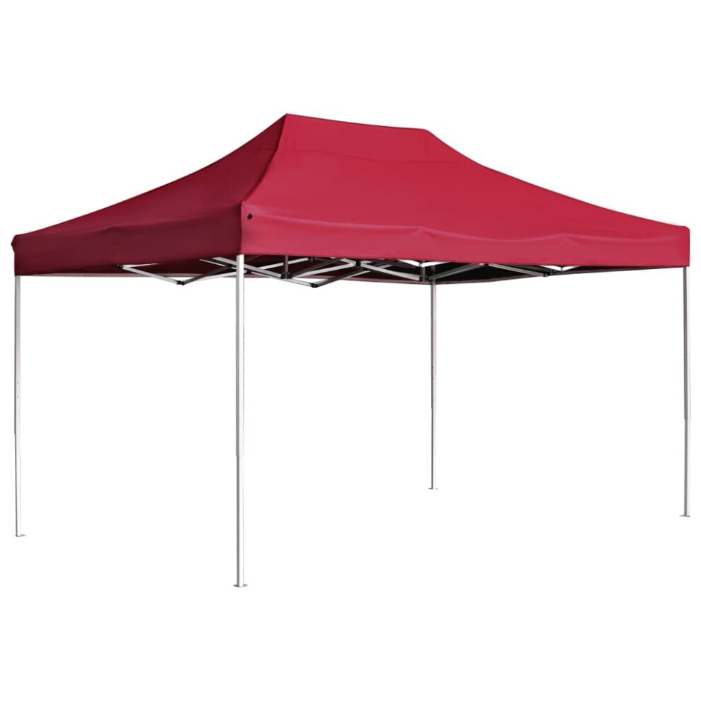 Garden Furniture Set Professional Folding Party Tent Aluminium 4.5x3 m Wine Red