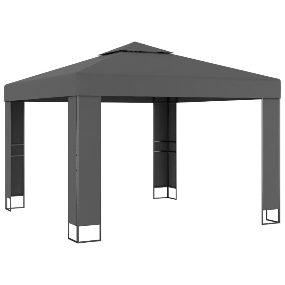 Garden Furniture Set Gazebo with Double Roof 3x3 m Anthracite