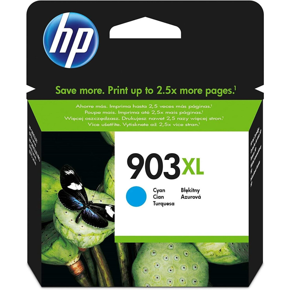 Hp 903XL Cyan High-Yield Original Ink Cartridge (T6m03ae) - 750 Pages Blue
