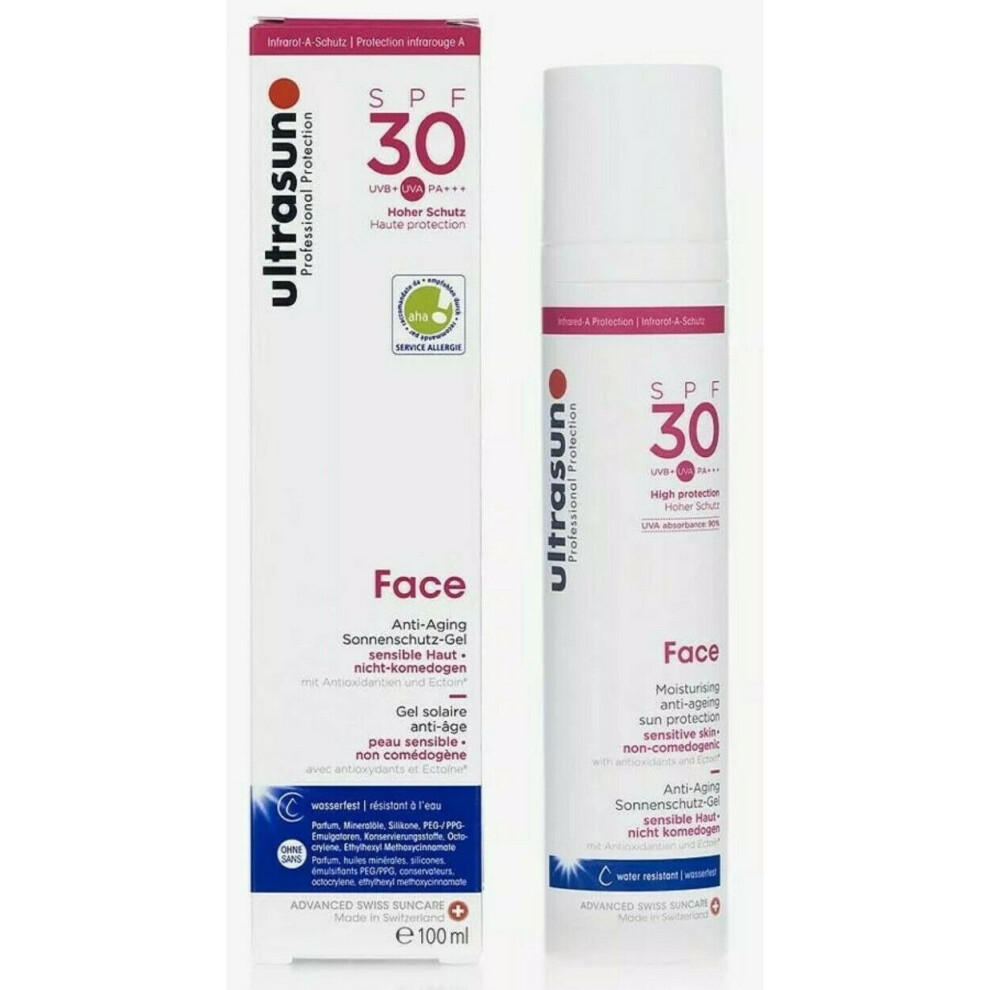 ULTRASUN Face- Moisturising, Anti-Ageing Sun Protection SPF30 100ml New