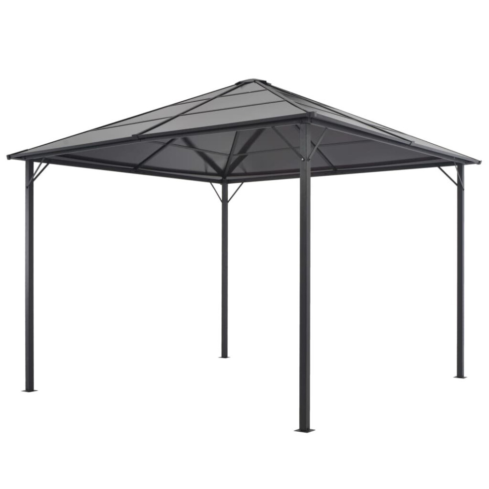 Garden Furniture Set Gazebo with Roof Aluminium 3x3 m Black