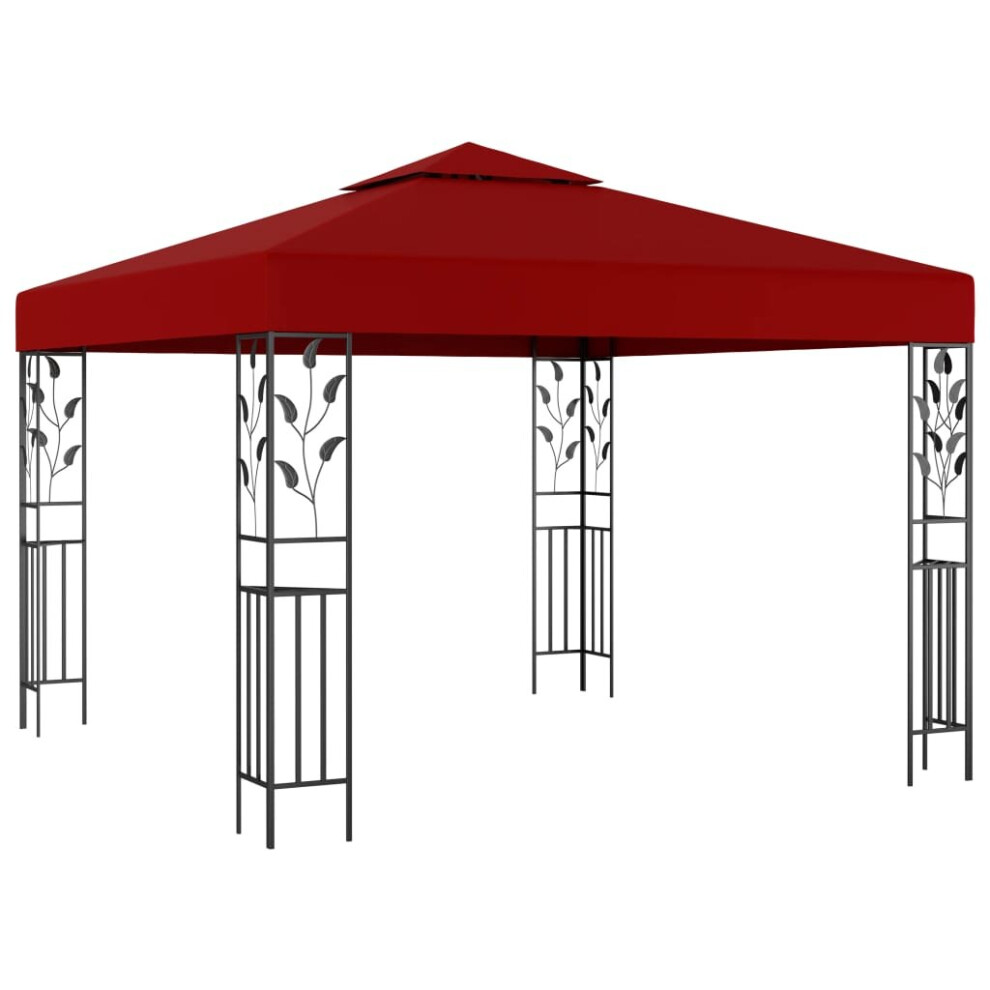 Garden Furniture Set Gazebo 3x3 m Wine Red