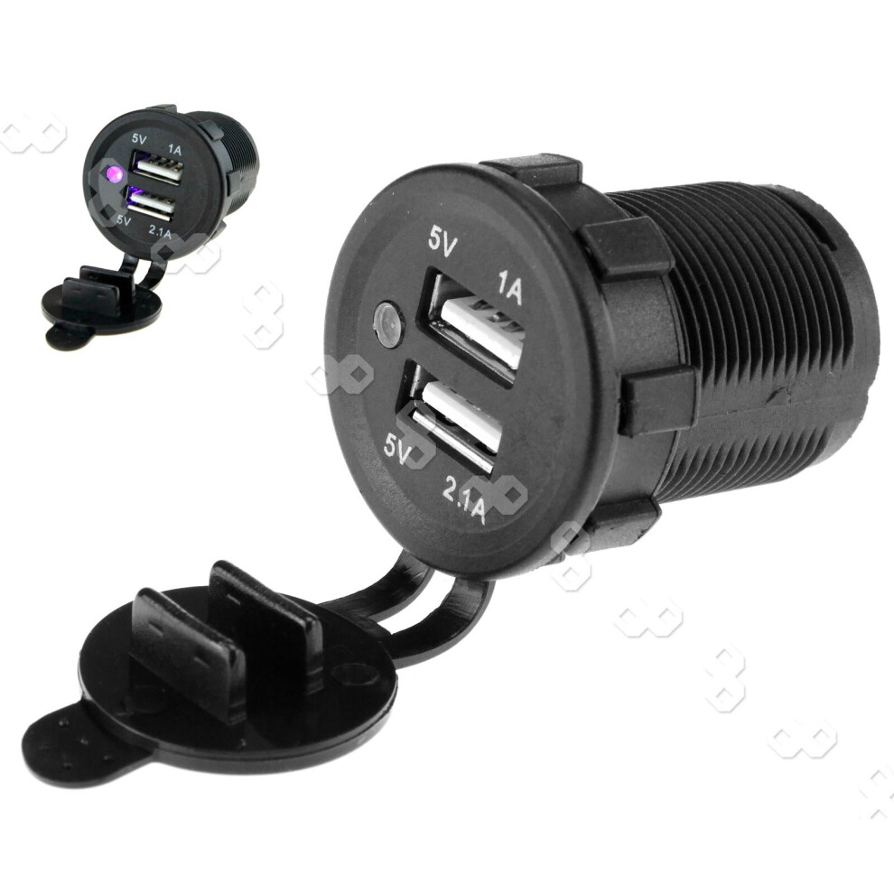 12V Lighter Socket Charger Adapter Dual Usb Splitter 5V 1A 2.1A New 4894670170820