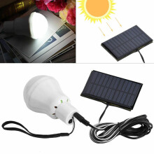 LED żarówka z panelem słonecznym, ładowana – lampka kempingowa do namiotu