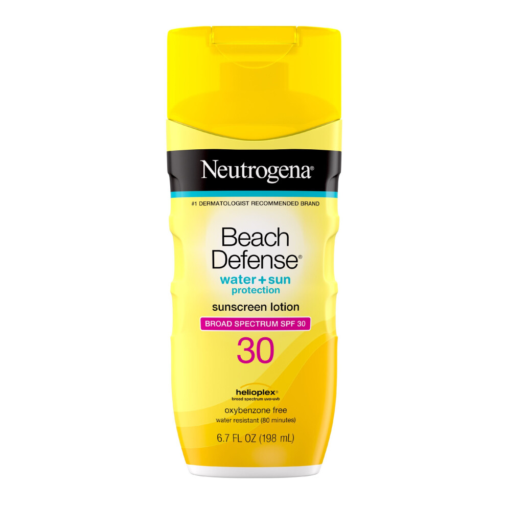 Neutrogena Beach Defense Sunscreen Lotion SPF 30, 198 ml (6.7 fl oz), Water + Sun Protection