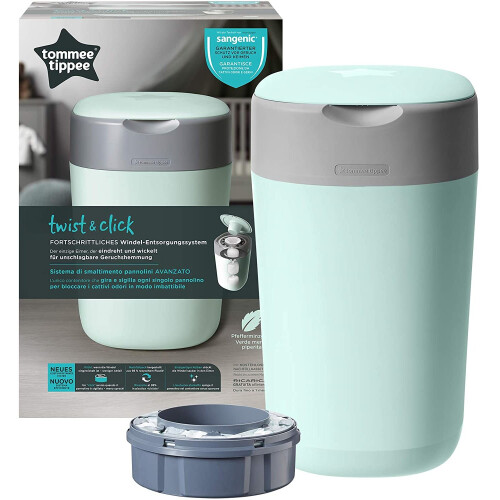 Tommee Tippee Tommee Tippee Twist and Click Advanced Nappy Disposal Sangenic Tec Bin, Green 2