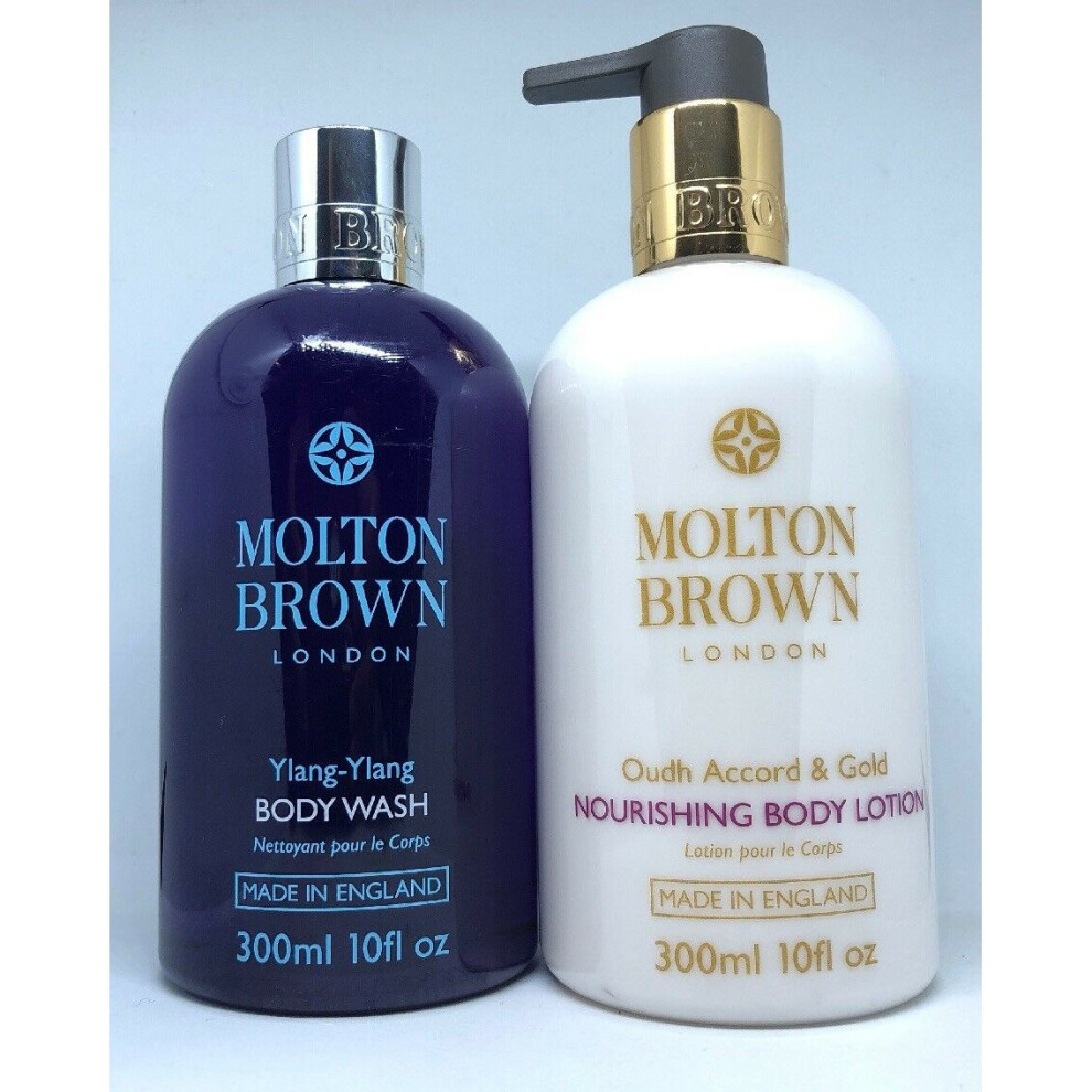 Molton Brown Ylang-ylang Body Wash & Oudh Accord Gold Body Lotion 300ml