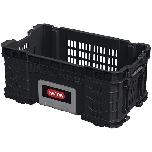 Keter Keter DIY Tool Storage 22 Inch Organizer Durable Crate Black 2