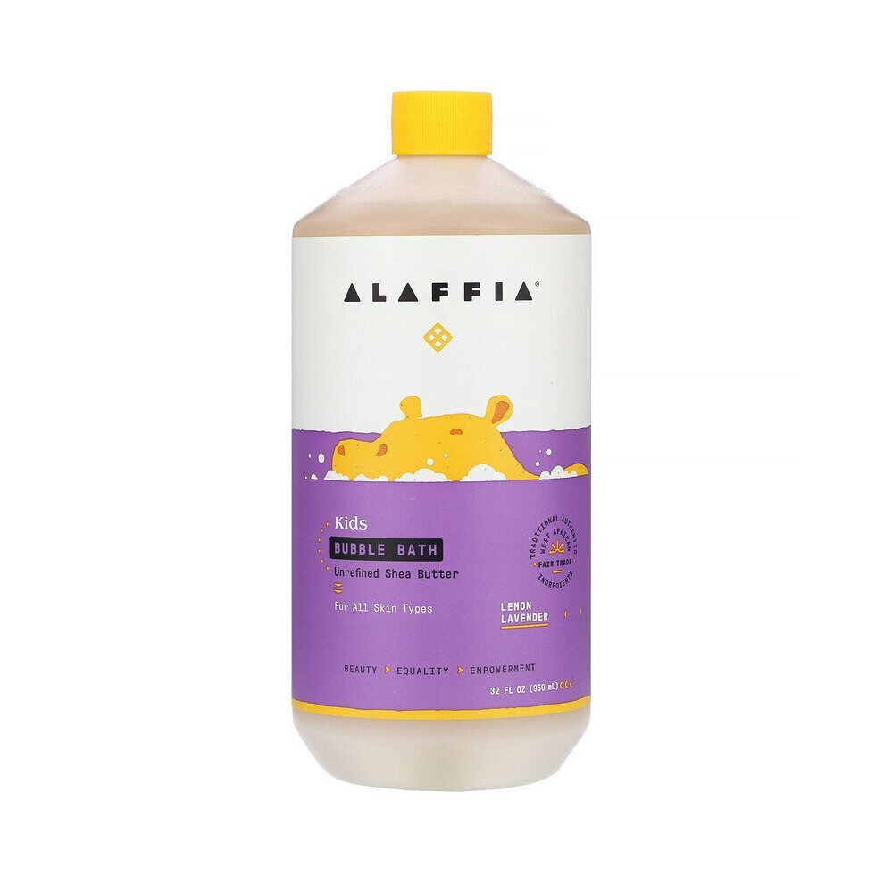 Alaffia, Kids Bubble Bath, Lemon 32 Fl Oz (950 Ml) Lavender Everyday