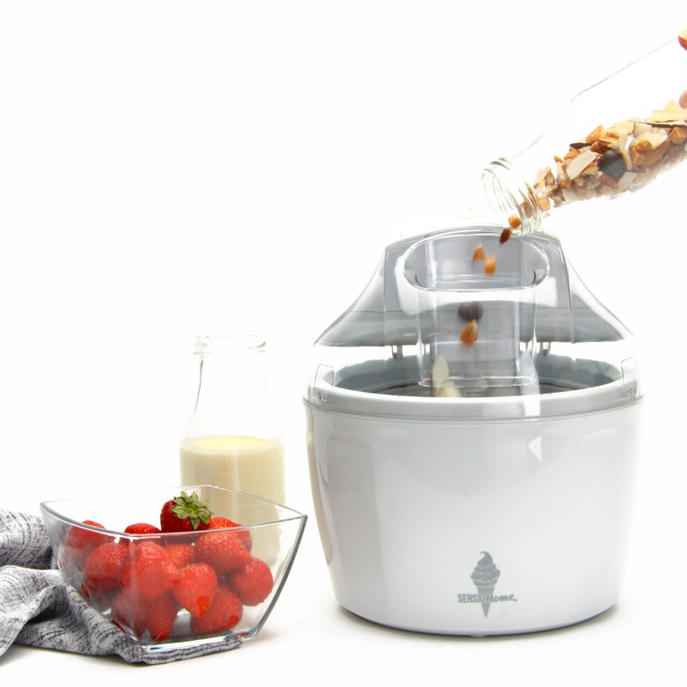 (White) Sensio Home Ice Cream Maker Machine – Gelato Sorbet and Frozen Yoghurt