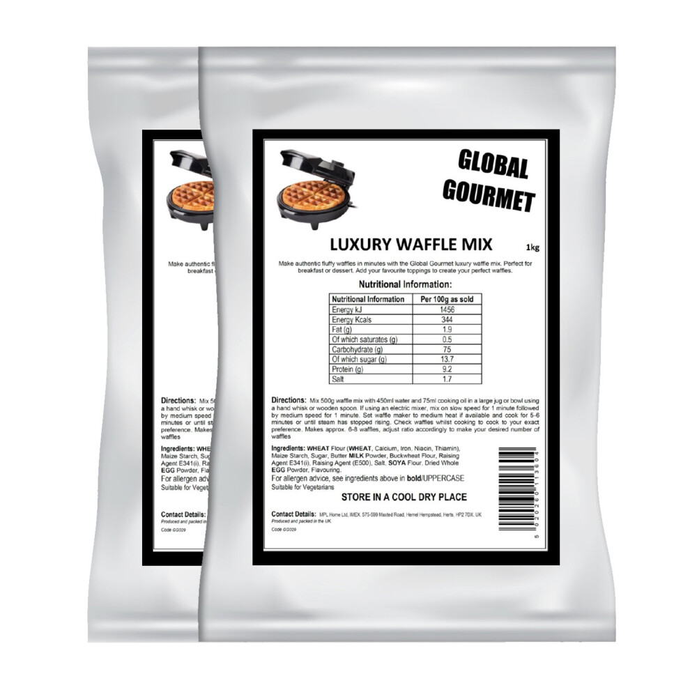 (2kg Waffle Mix) Global Gourmet Luxury Waffle and Pancake Mix