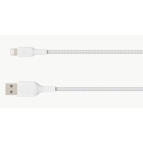 Cable trenzado - BELKIN - Lightning a USB-A - 2 m - Blanco