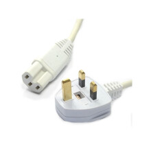 FDL 2M UK PLUG TO C15 HOT CONDITION" IEC SOCKET - WHITE"