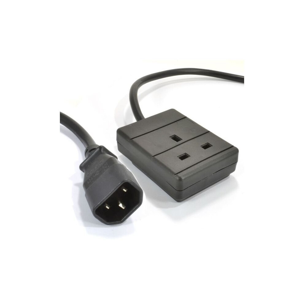 Fdl 1M Iec Plug (C14) To Single 13A Trailing Socket - Black 5055309625596