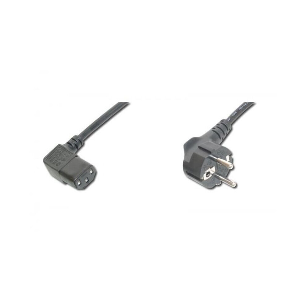 Fdl 2M Euro Mains To Iec (C13) Socket Cable - Right Angle Black 5055309622731