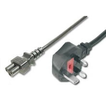 FDL 5M UK MAINS CABLE - 13A UK PLUG TO C5 CLOVER LEAF" SOCKET"