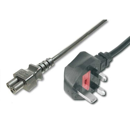 FDL 5M UK MAINS CABLE - 13A UK PLUG TO C5 CLOVER LEAF" SOCKET"
