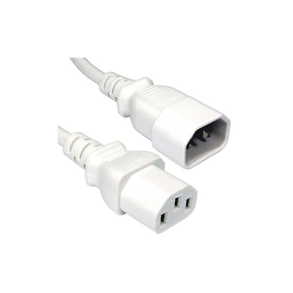 Fdl 0.5M Iec C13 Socket - C14 Plug Mains Extension Cable - White 5055309620157