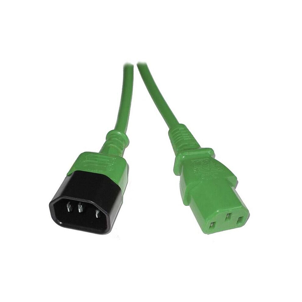 Fdl 2M Iec C13 Socket To C14 Plug Mains Extension Cable - Green 5055309619304