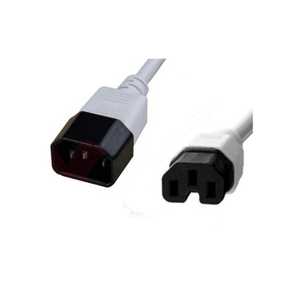 Fdl 2M Iec Mains Extension Cable - C14 To C15 (Hot) - White 5055309624735