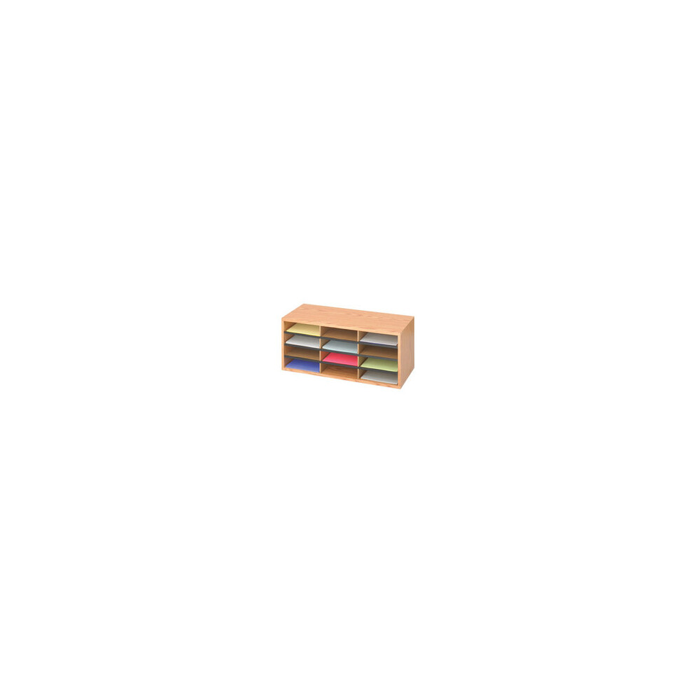 Safco 12Comp Lit Organiser Oak 9401Mo Medium