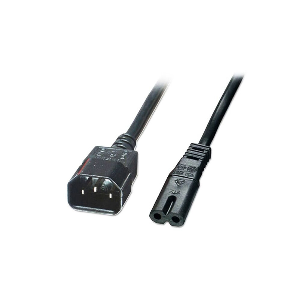 Fdl 2M Iec Plug C14 To Fig.8 Socket C7 Mains Cable Black 5055309619595