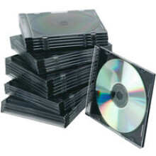 Custodia Slim per CD - Q-CONNECT - Nero - Storage per dischi - 25 pezzi - Per computer personali