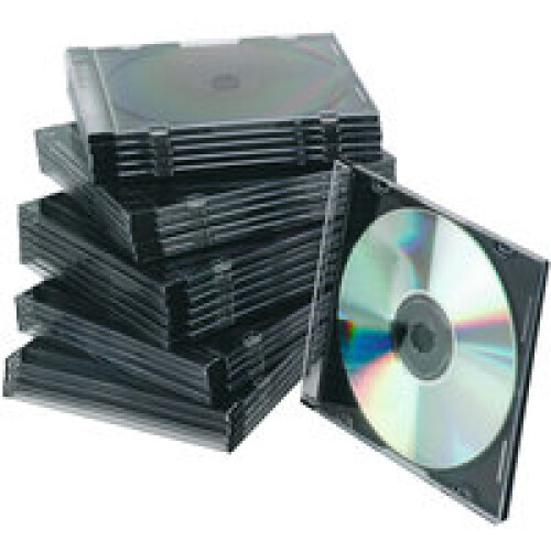 Custodia Slim per CD - Q-CONNECT - Nero - Storage per dischi - 25 pezzi - Per computer personali