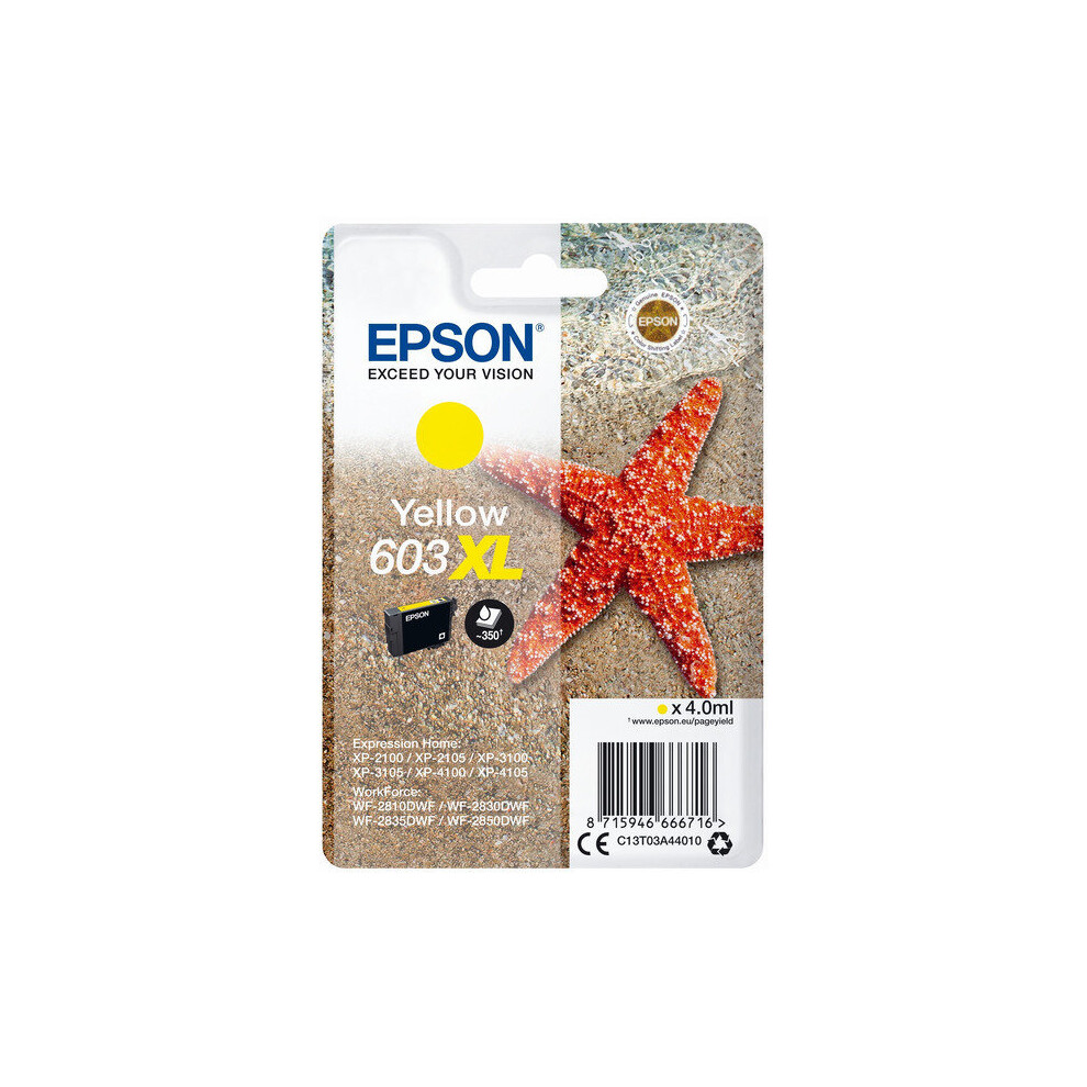 Epson C13t03a44020 Ink Cartridge 350 Pages, 4Ml Yellow 8715946666723