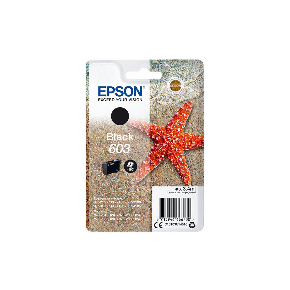 Epson 603 Starfish Black Ink Cartridge (Expired) 100% ORIGINAL ⭐⭐⭐⭐⭐ - Image 3