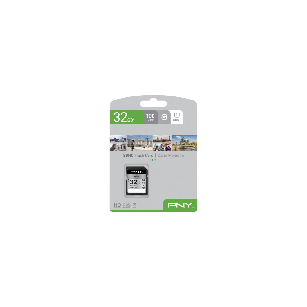 Pny Elite Memory Card 32 Gb Sdhc Class 10 Uhs-I 751492625553