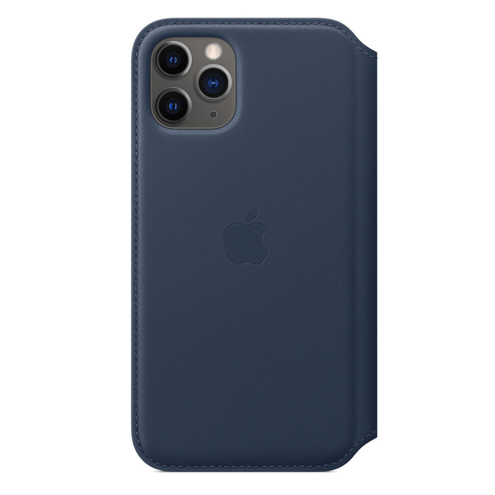 Apple Leather Folio Case For Iphone 11 Pro - Deep Sea - My1l2zm/A Blue 190199651364