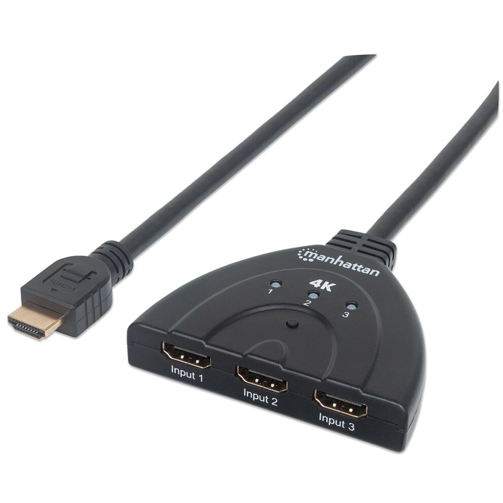Manhattan HDMI 4K Switch 3-Port, 4K@60Hz, USB-A Powered (cable...