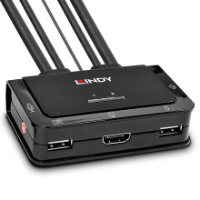 KVM-schakelaar - Lindy - 2 poorten - HDMI - USB 2.0 - Audio 3,5 mm
