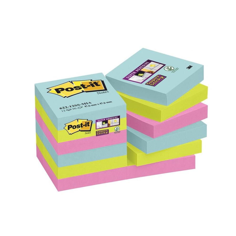 Photos - Notebook Post-it Ss Notes Miami 47.6X47.6Mm 622-12SS-MIA 