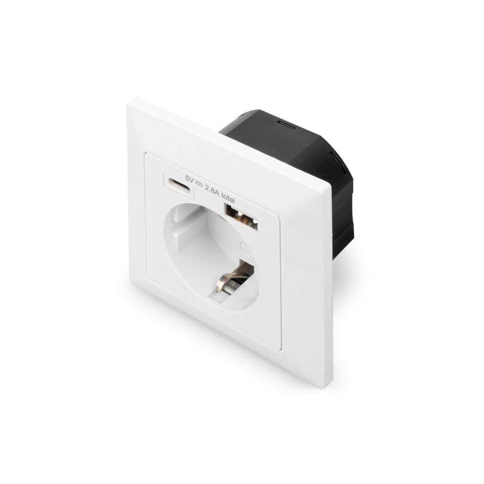 Digitus Wall Outlet 1X Safety Outlet,1X Usb,1X Type C 4016032443223
