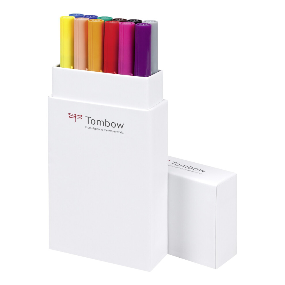 Tombow Abt Dual Brush Pen 2 Tips Primary Colours Pk12 4003198104105