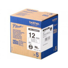 Ruban laminé Brother HGE231V5 - noir sur blanc - 5 rouleaux - pour P-Touch 9500pc, 9700PC, 9800PCN