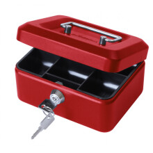Cathedral Products Value 15cm (6 inch) key lock Metal Cash Box Red